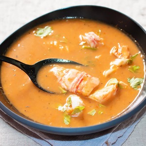 lobster bisque in a bowl