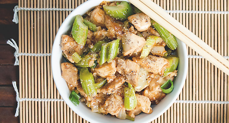 serve up black pepper chicken hot