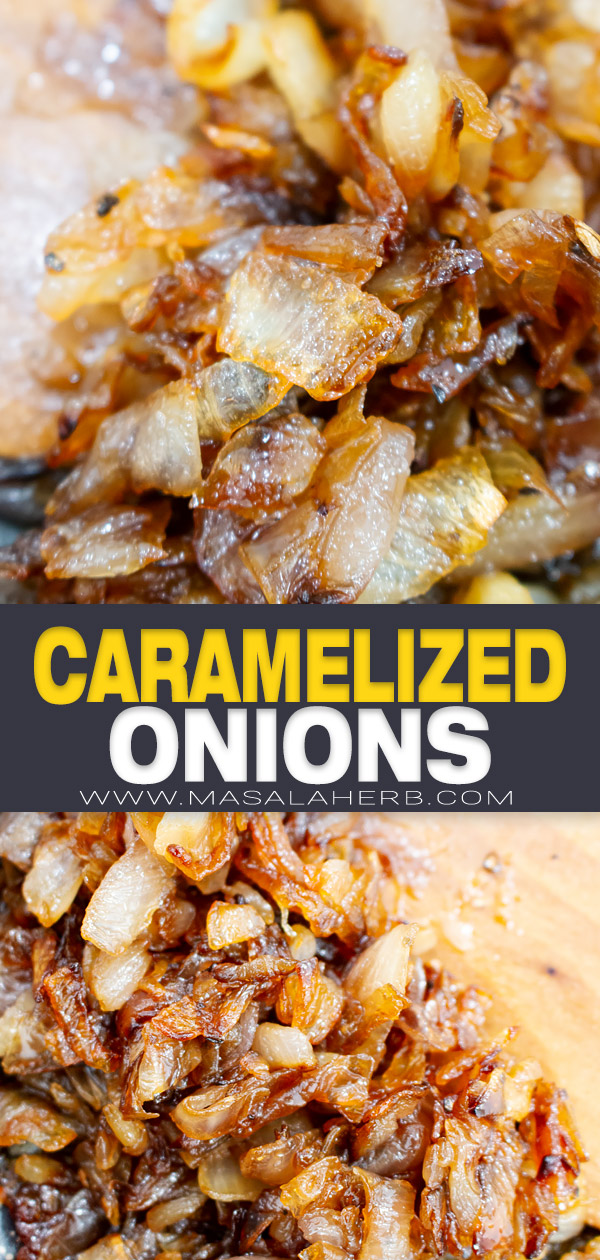 Simple Caramelized Onion Recipe pin image