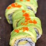 sliced dragon roll sushi