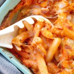 baked served 5 cheese ziti al forno