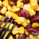 close up corn and bean salad