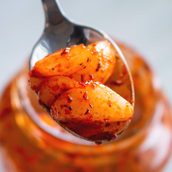 spicy garlic in a spoon