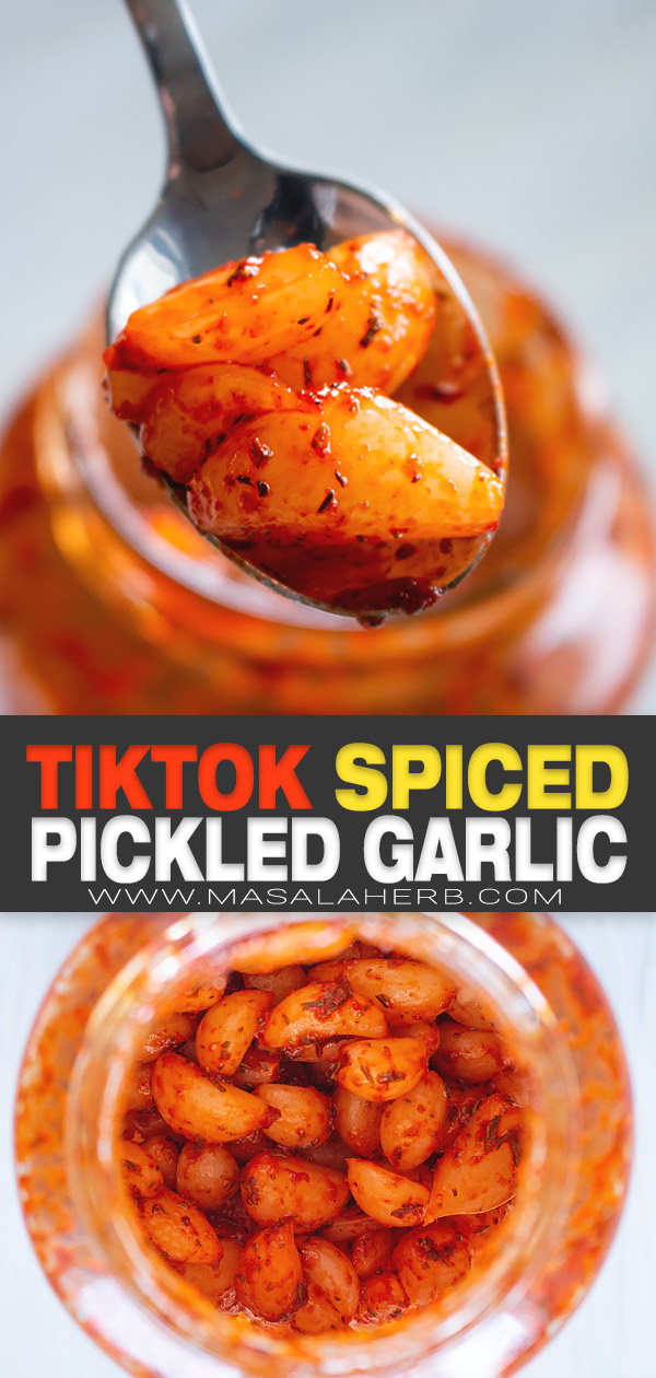 Spicy Pickled Garlic (Tiktok Copycat) pin image