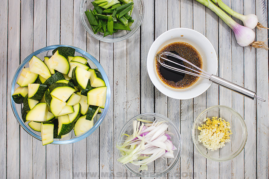 ingredients for zucchini stir fry