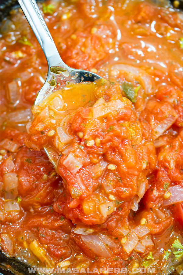 hot close up of stewed tomatoes