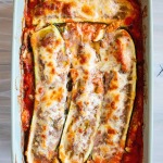 zucchini stuffed with cheese and meat