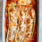 stuffed zucchini with beef and cheese