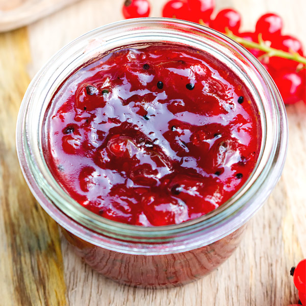 Red Currant Chutney in a jar