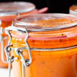 close up of French tomato sauce in jar