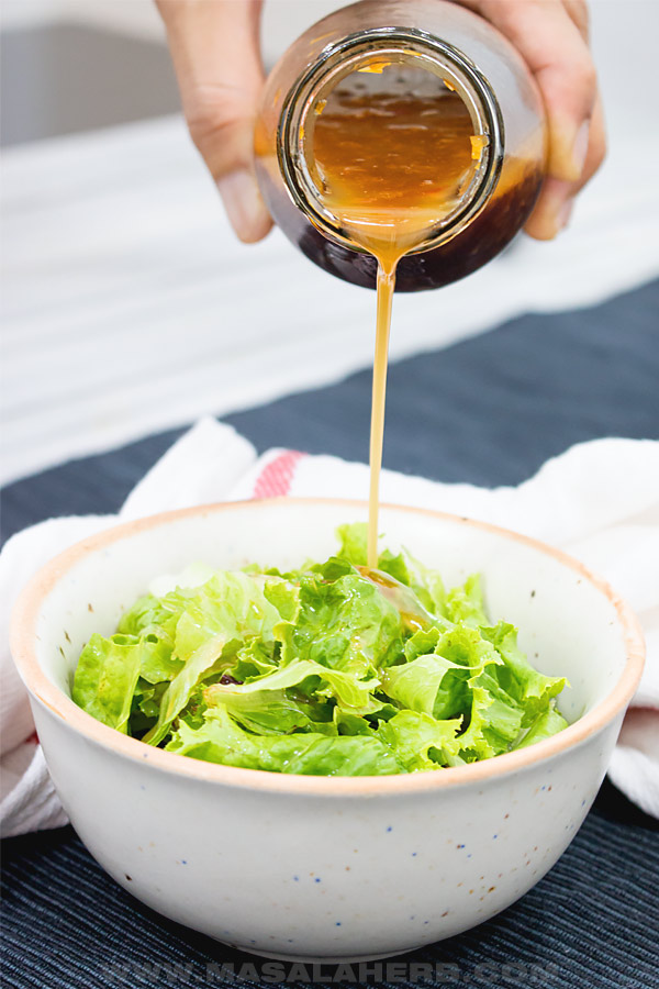 japanese wafu dressing over salad greens