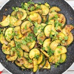 sauteed zucchini in a pan