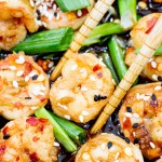 Spicy Shrimp Stir Fry Recipe in a pan
