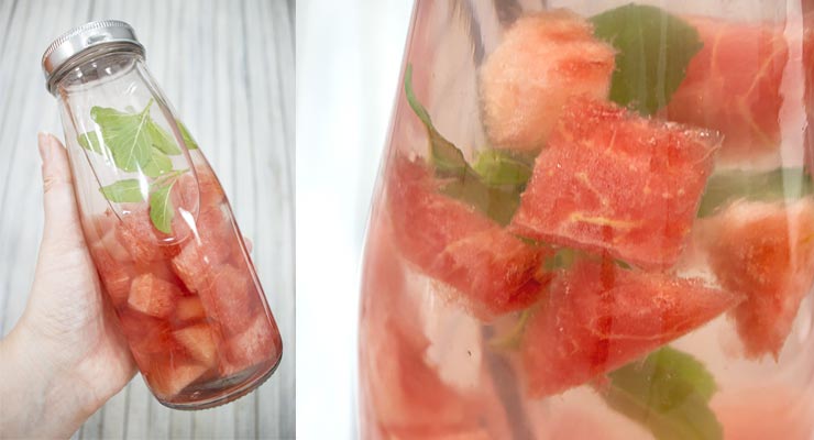 leave watermelon to infuse water