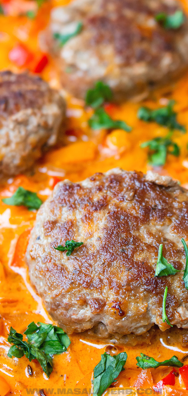 salizbury steak with bell pepper gravy