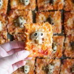 Skull Mushroom Pizza Bites for halloween