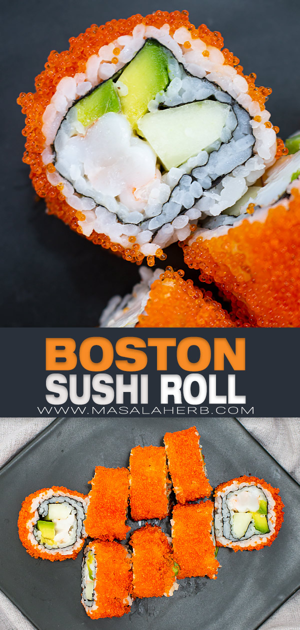 Boston Roll Sushi Recipe pin image