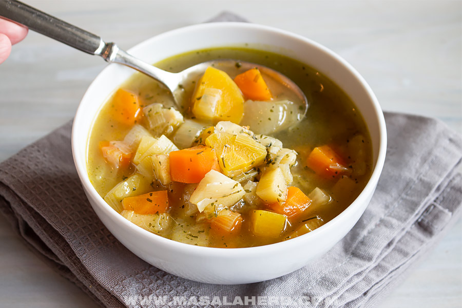 simple vegetable soup in a bowl