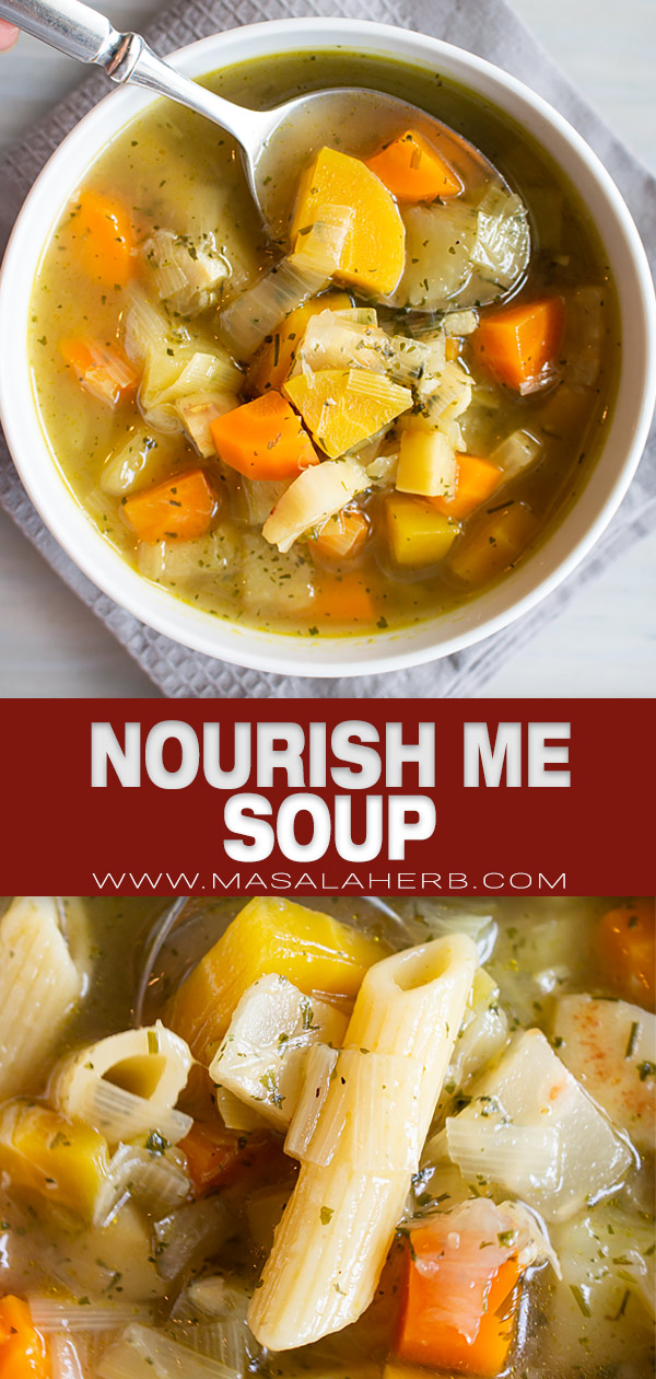Nourish Me Soup Recipe pin image