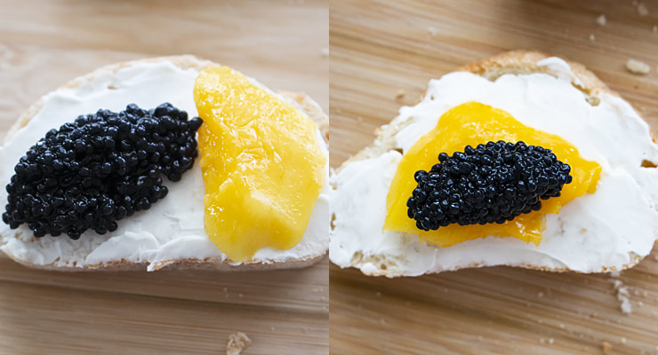mango cream cheese caviar