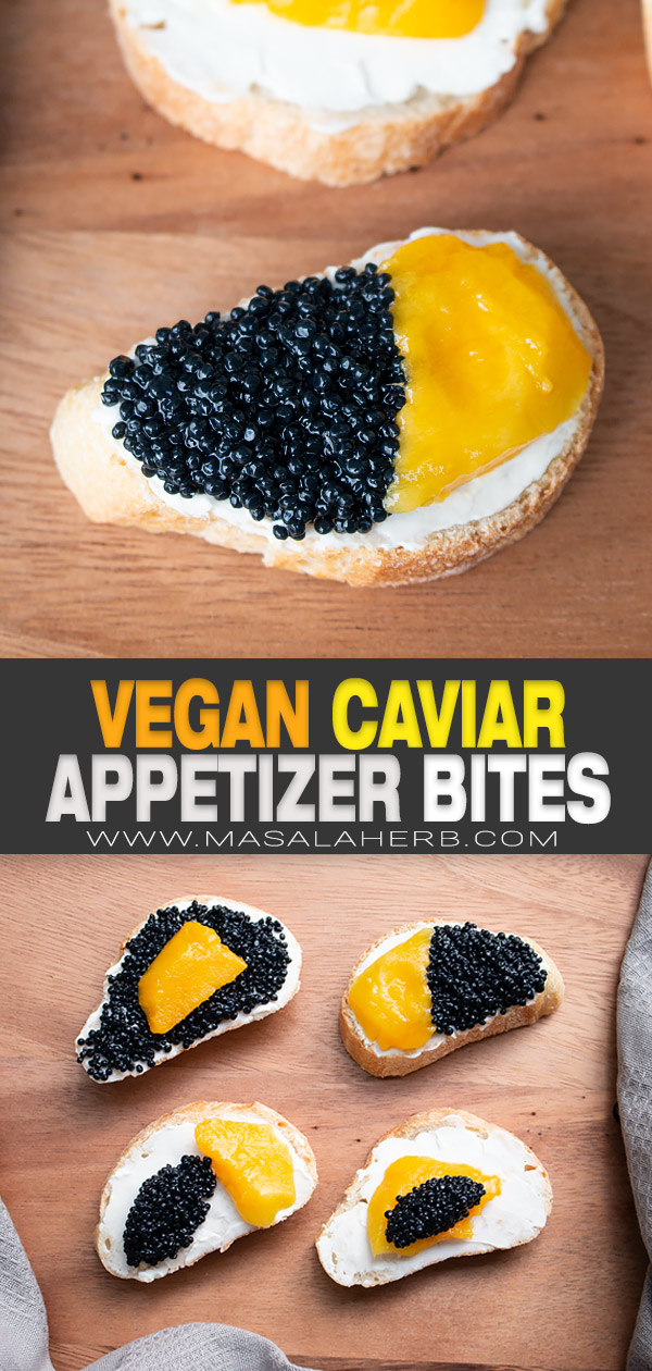 Vegan Caviar Appetizer Bites pin image