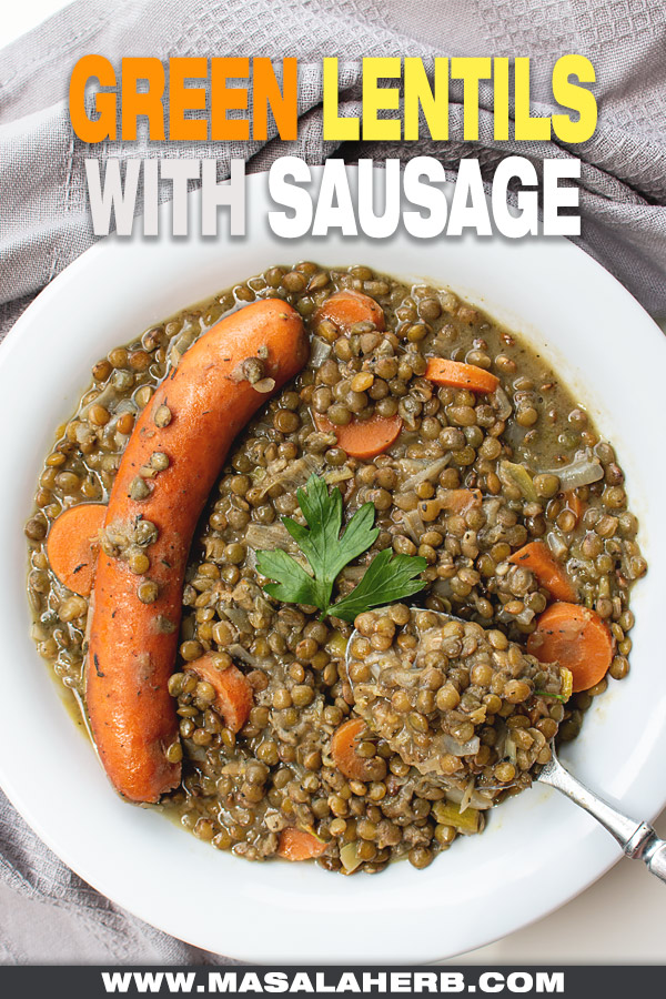 French Green Lentils with Sausage (Puy Lentils) cover picture
