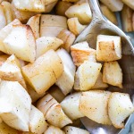 close up of roasted parsnips