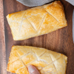 taking a ham and cheese hand pie to hand