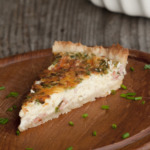 quiche lorraine slice close up