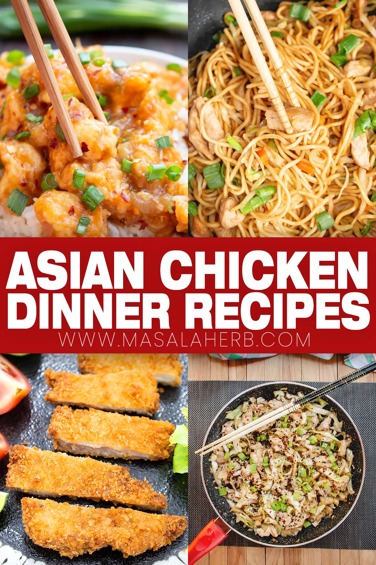 Asian Chicken Dinner Recipes pin image