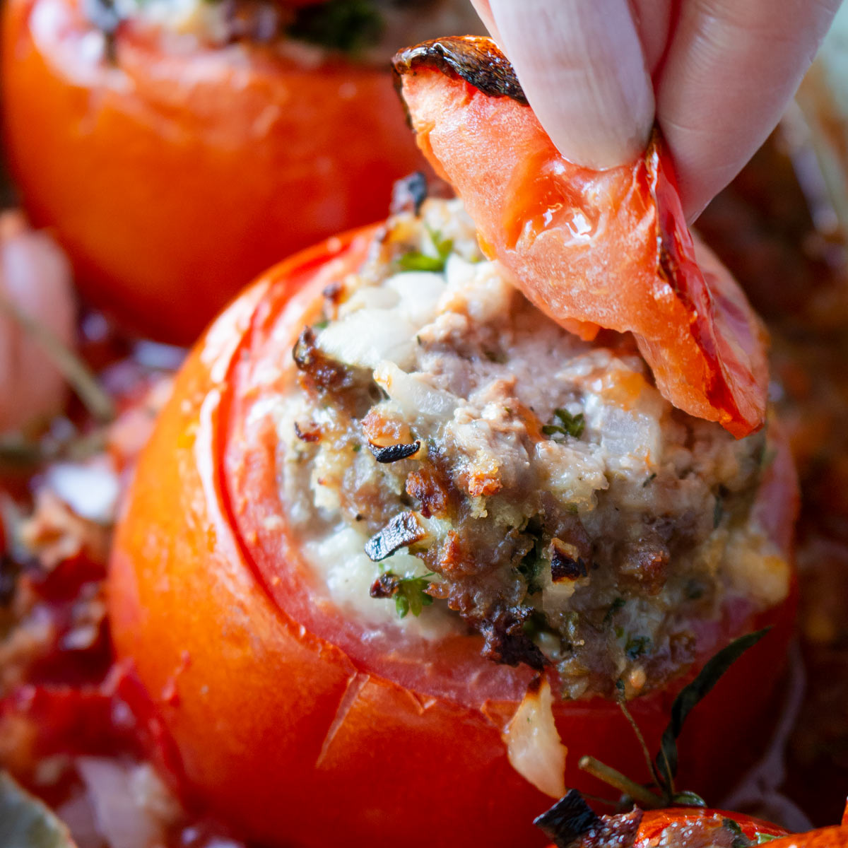 Meat Stuffed Tomatoes