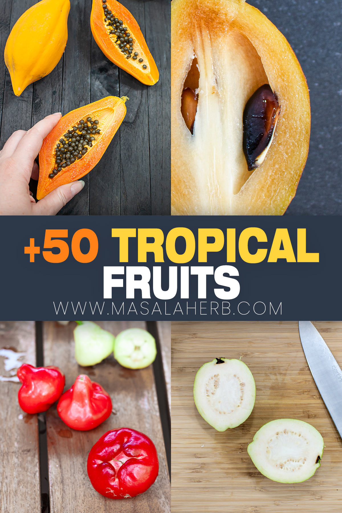 Exotic Tropical Fruits List pin image