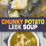 Chunky Potato Leek Soup Recipe pin image