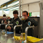 Austrian Farmer's Open-Door Day lads drinking beer