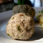 Beef Dumplings (Bratknödel) close up