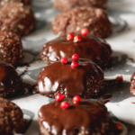 Chocolate Pink Peppercorn Cookies close up