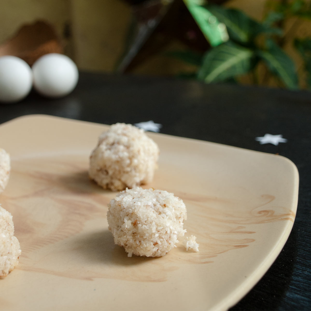 Coconut Balls on a plate