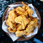 Onion Pakora in a basket