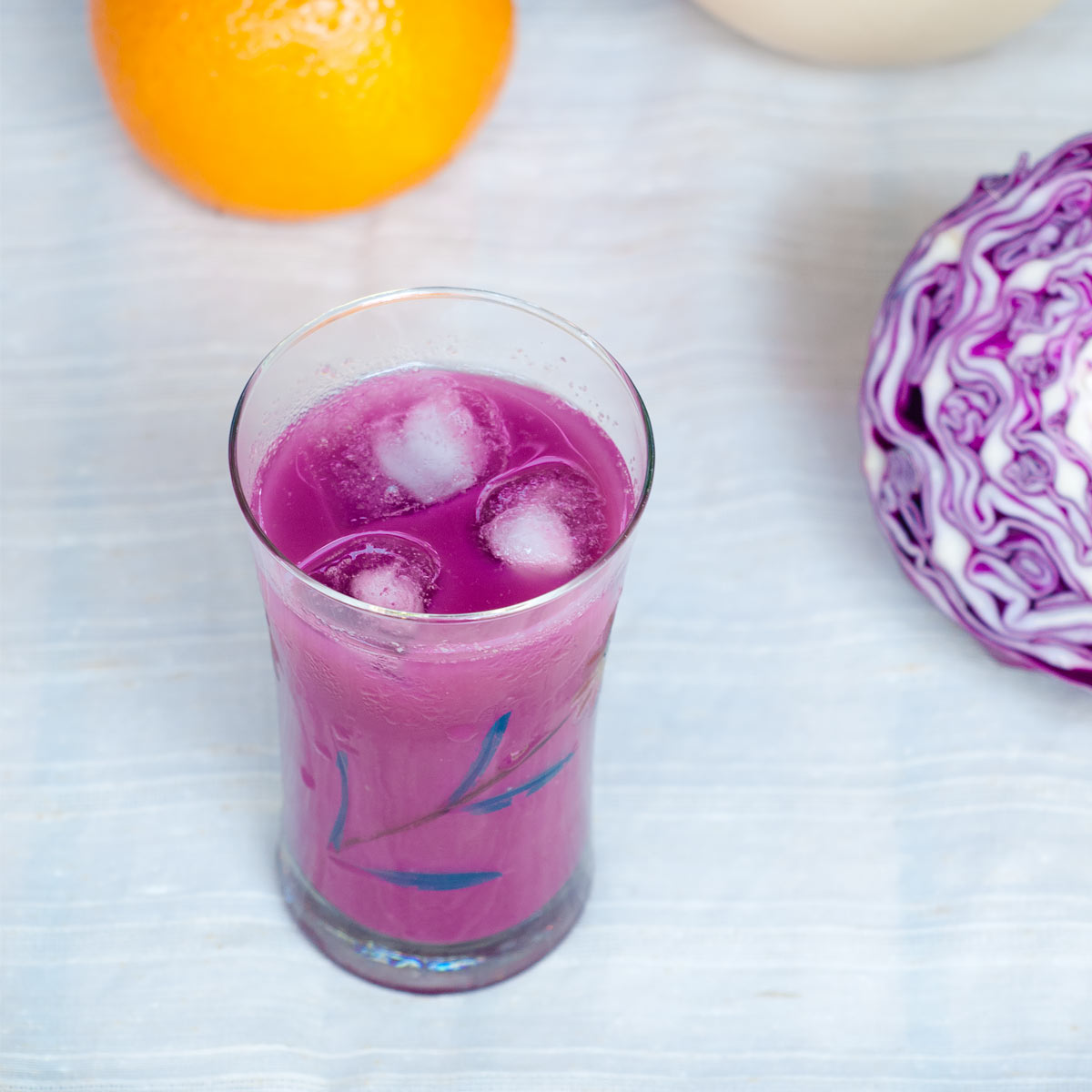 Red Cabbage Grape and Mandarin Juice