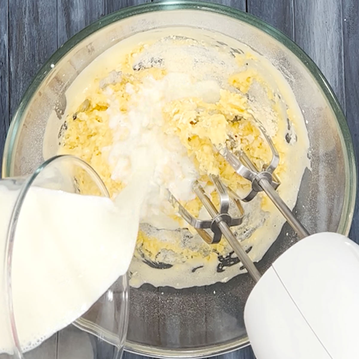 combine flour egg, milk and salt to a crepes batter