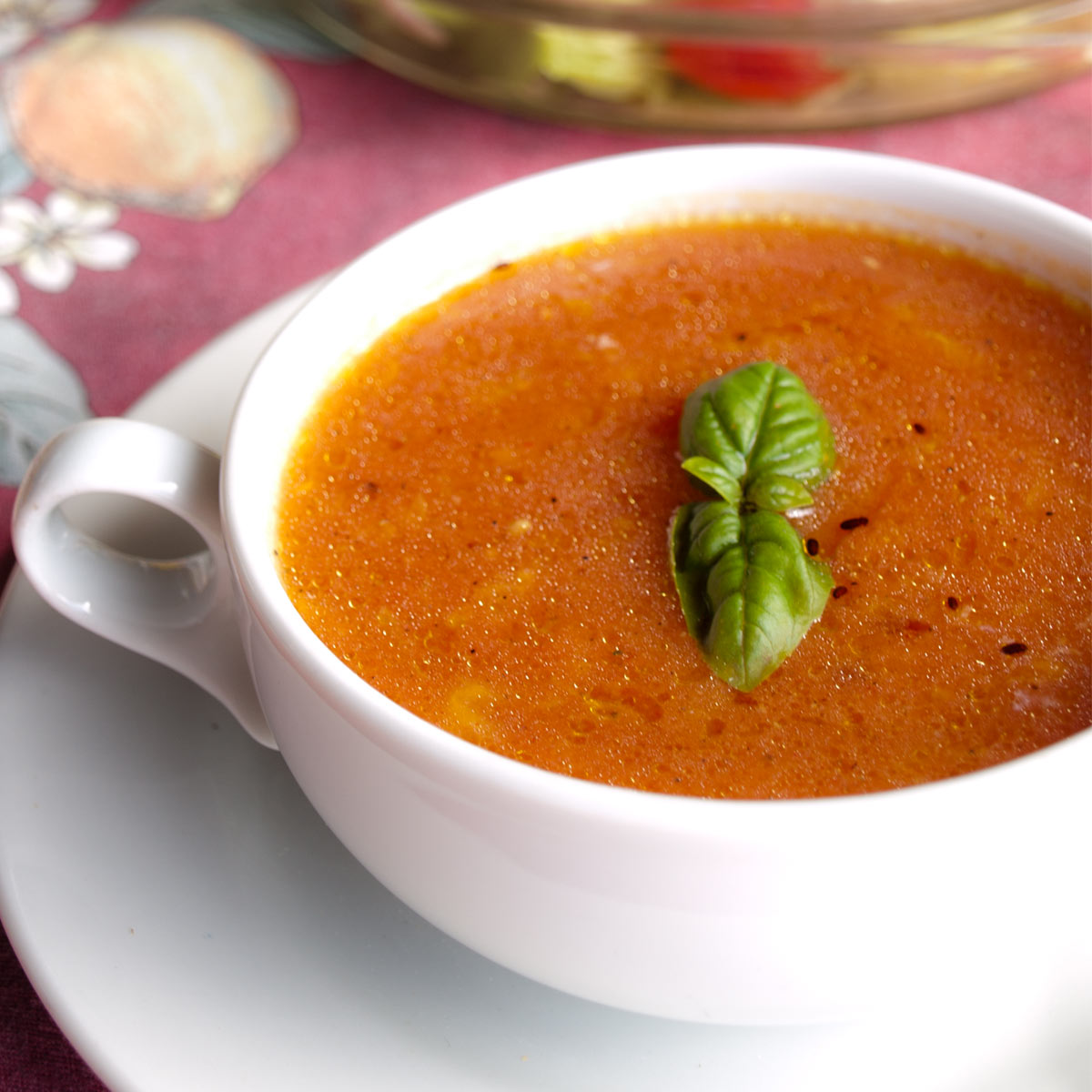 Tomato Orange Soup with Mozzarella