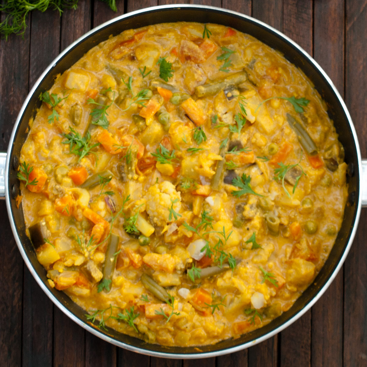 Vegetable Korma top down view