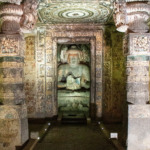 ajanta caves stone buddha