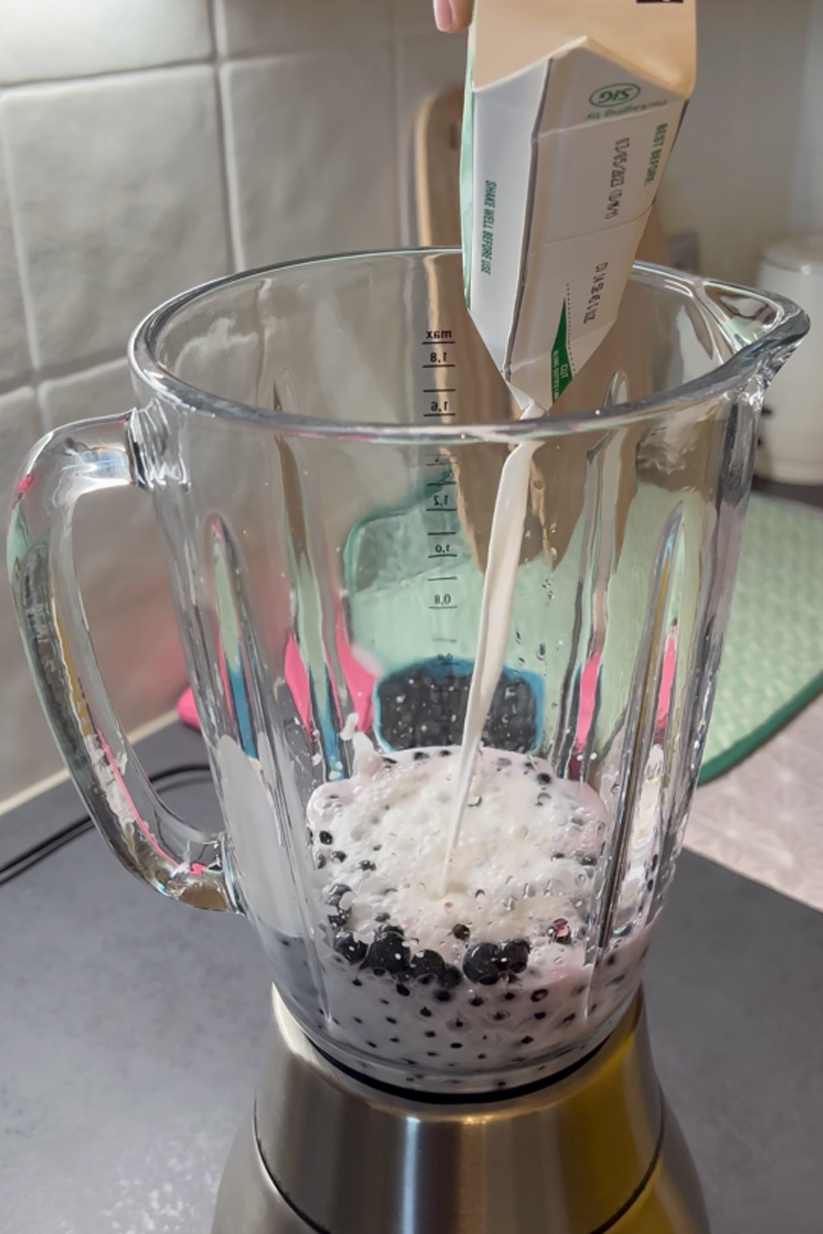 pour coconut milk into the jar
