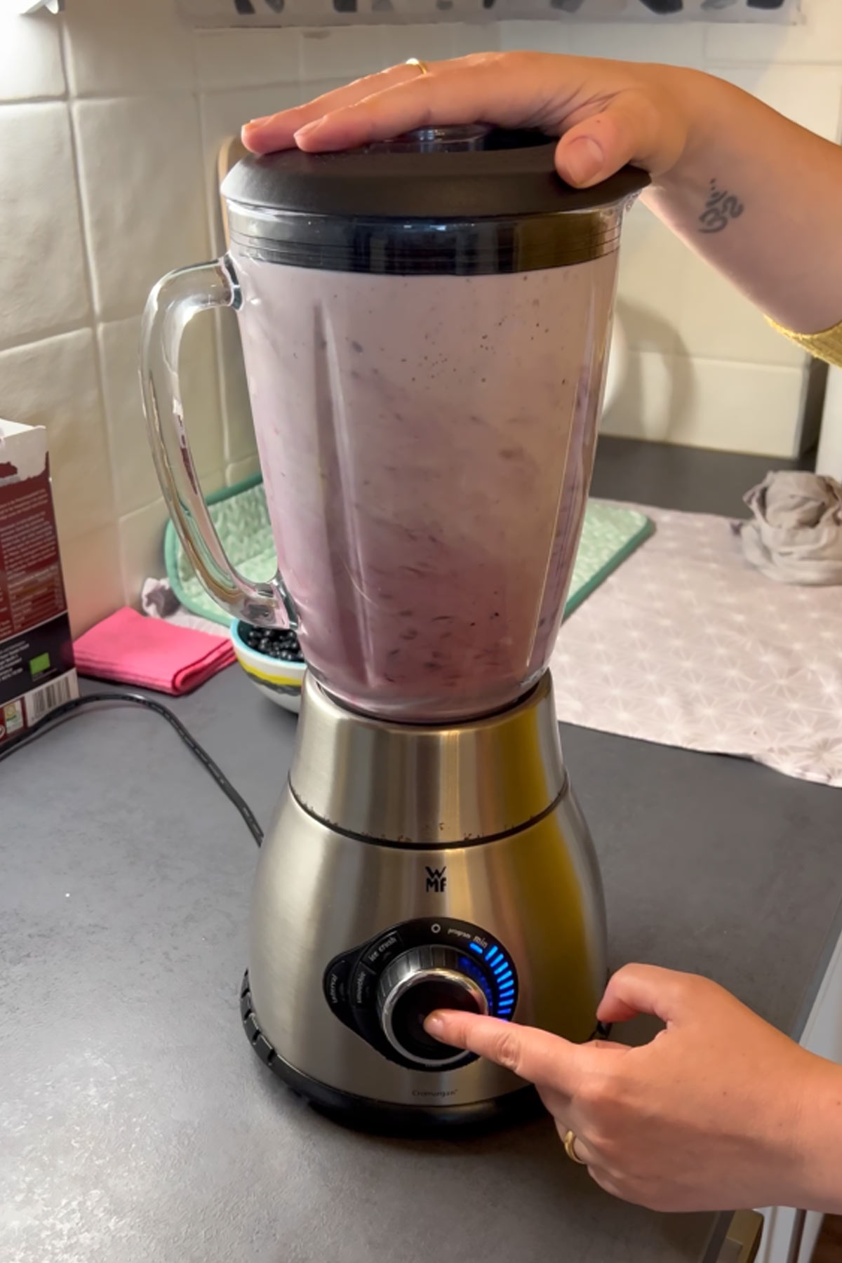 blend the blueberry coconut smoothie