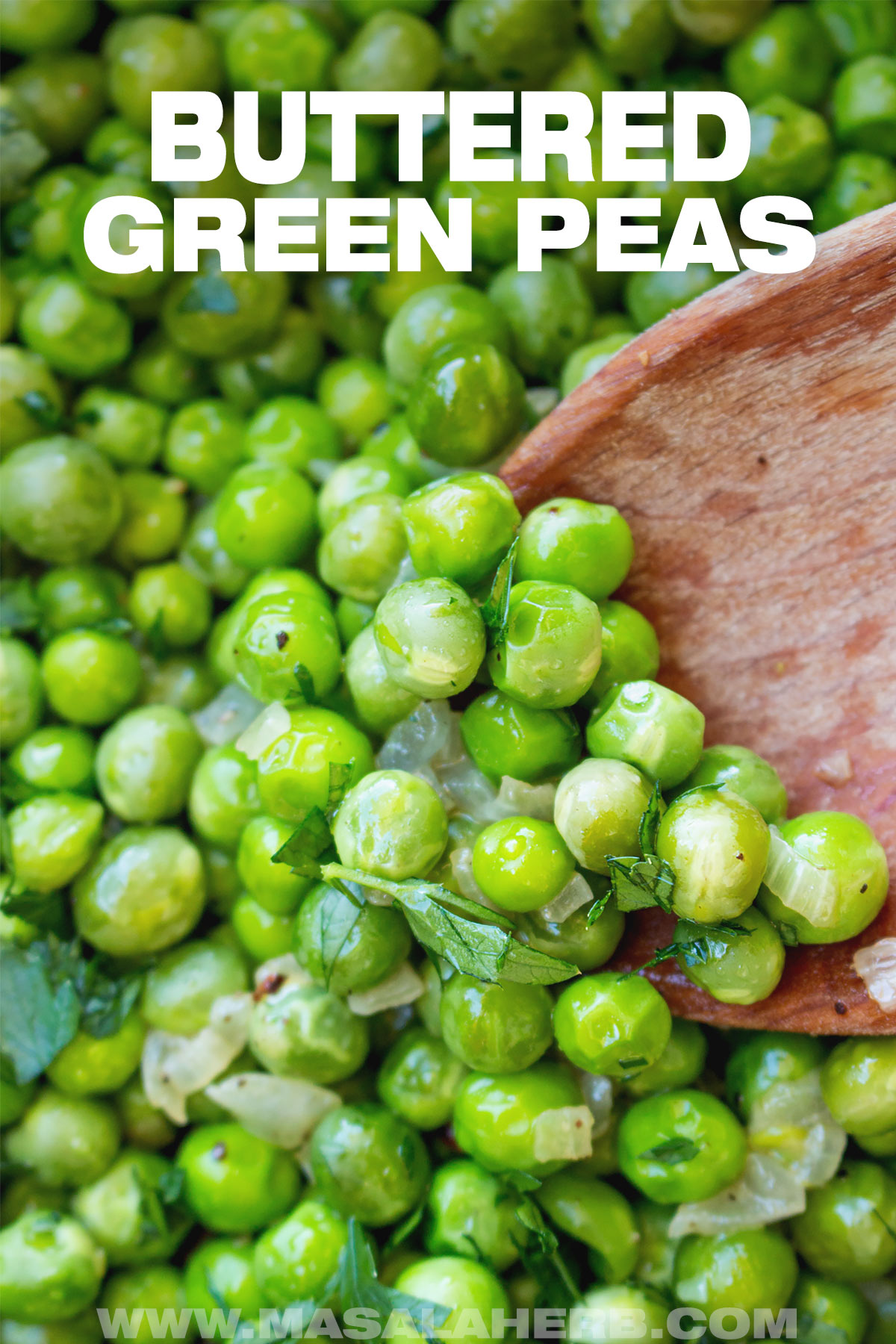 Simple Buttered Peas Recipe pin picture
