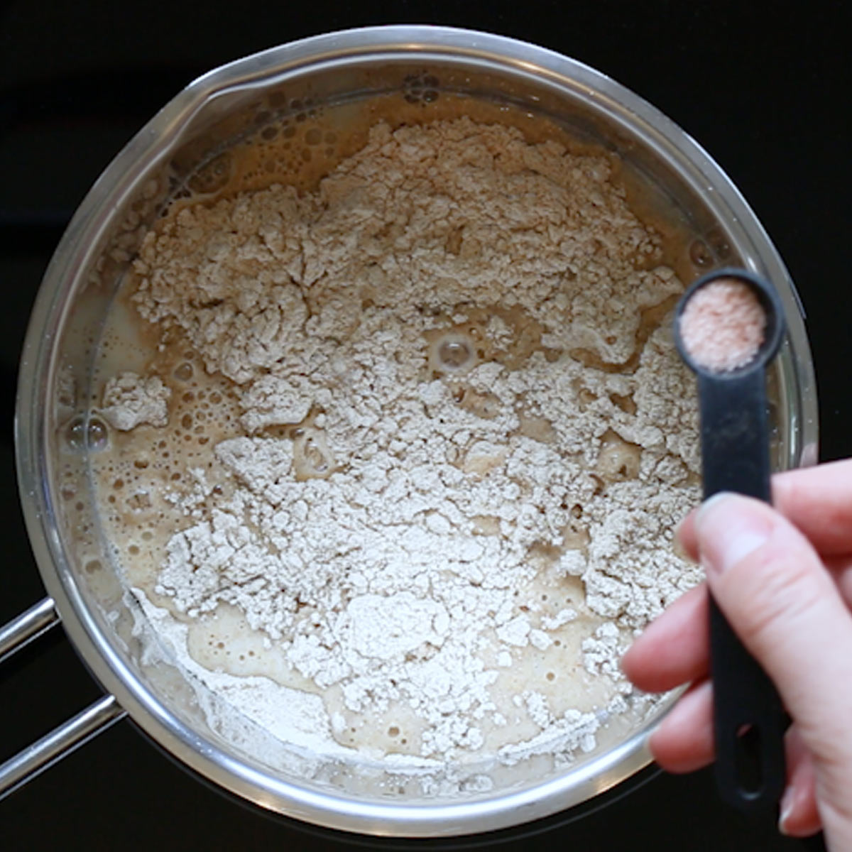 seasoning tsampa with salt