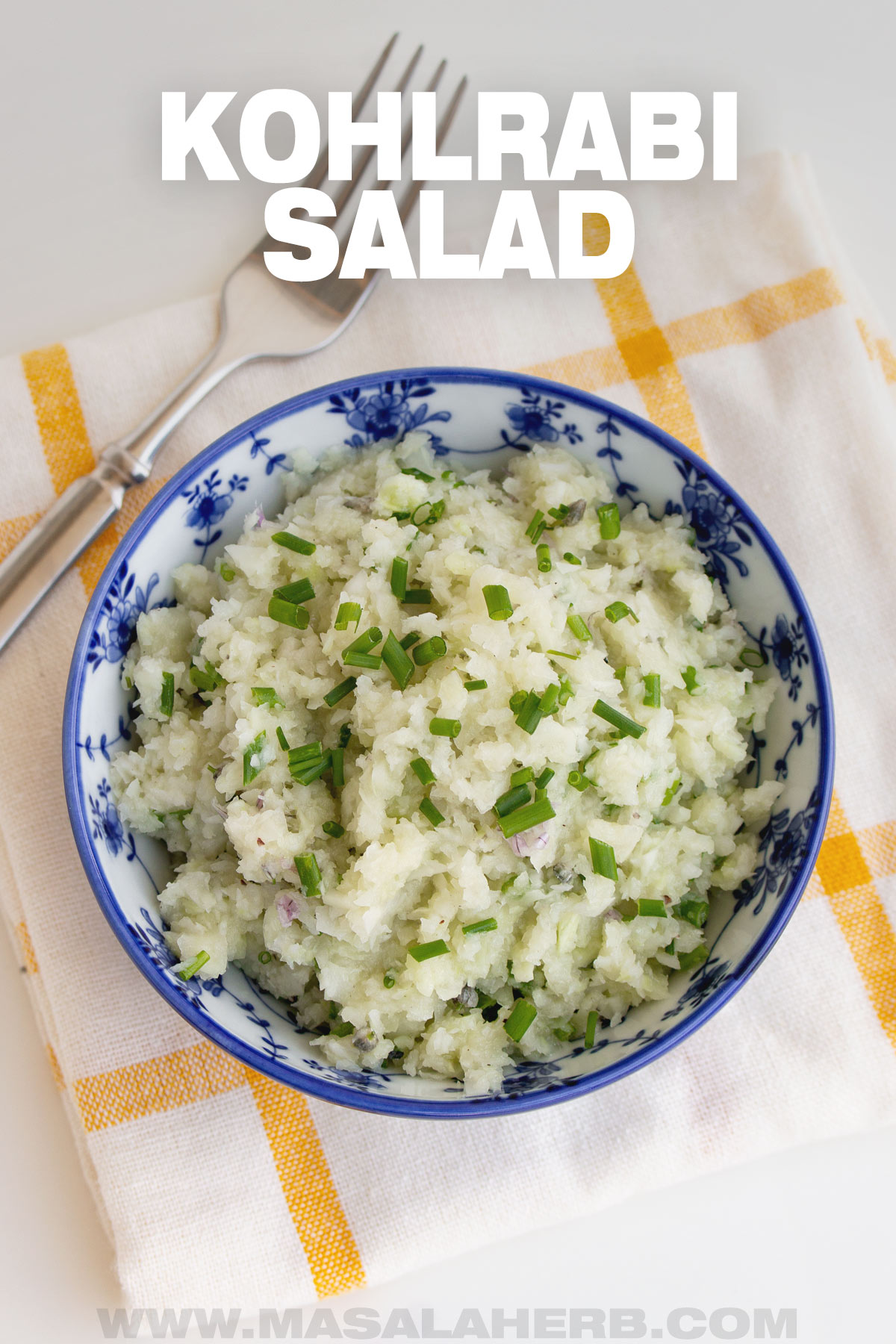 Simple Kohlrabi Salad Recipe pin image