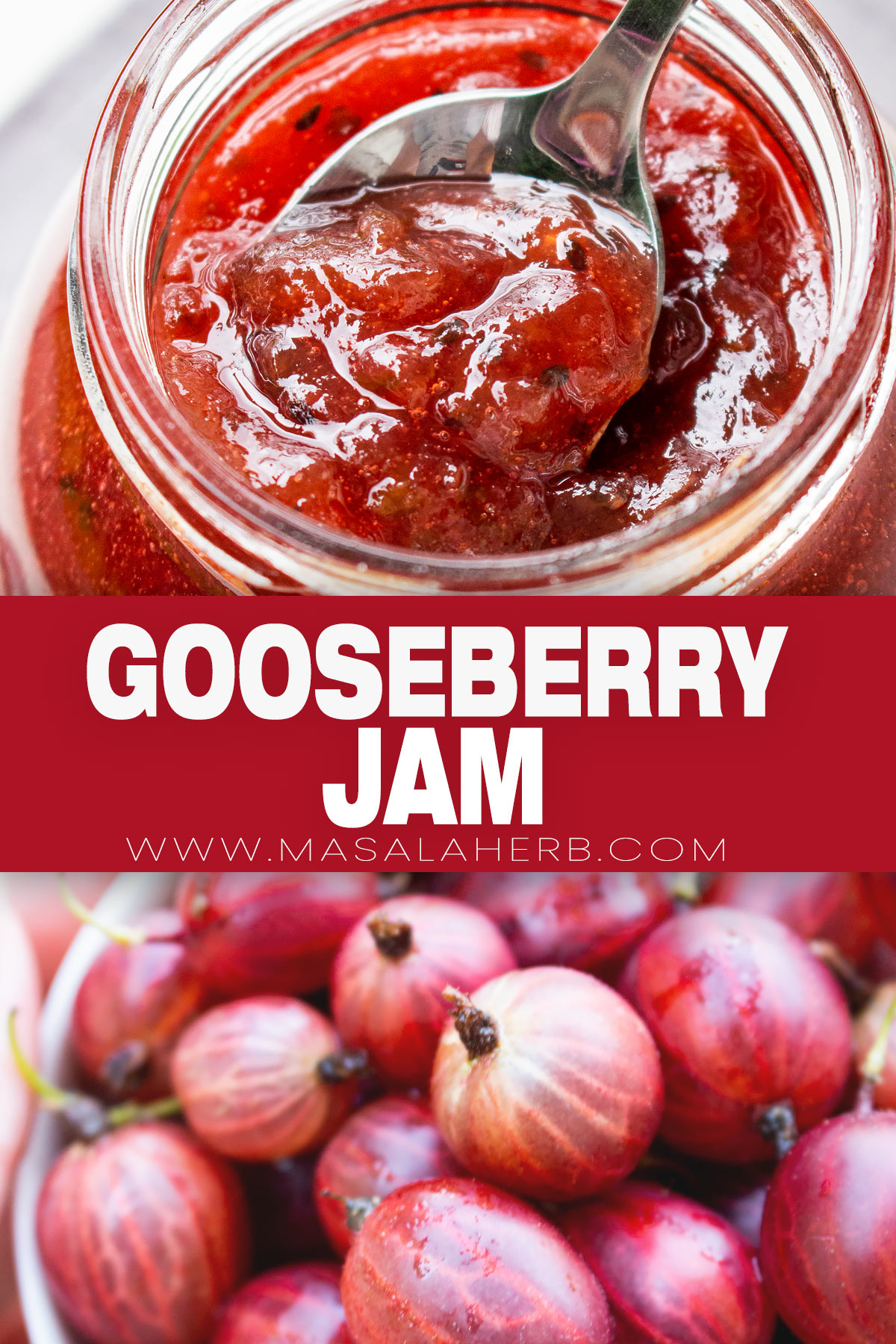Gooseberry Jam Recipe pin image