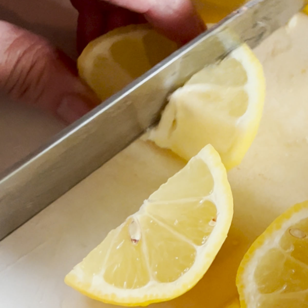 cut lemon into eights